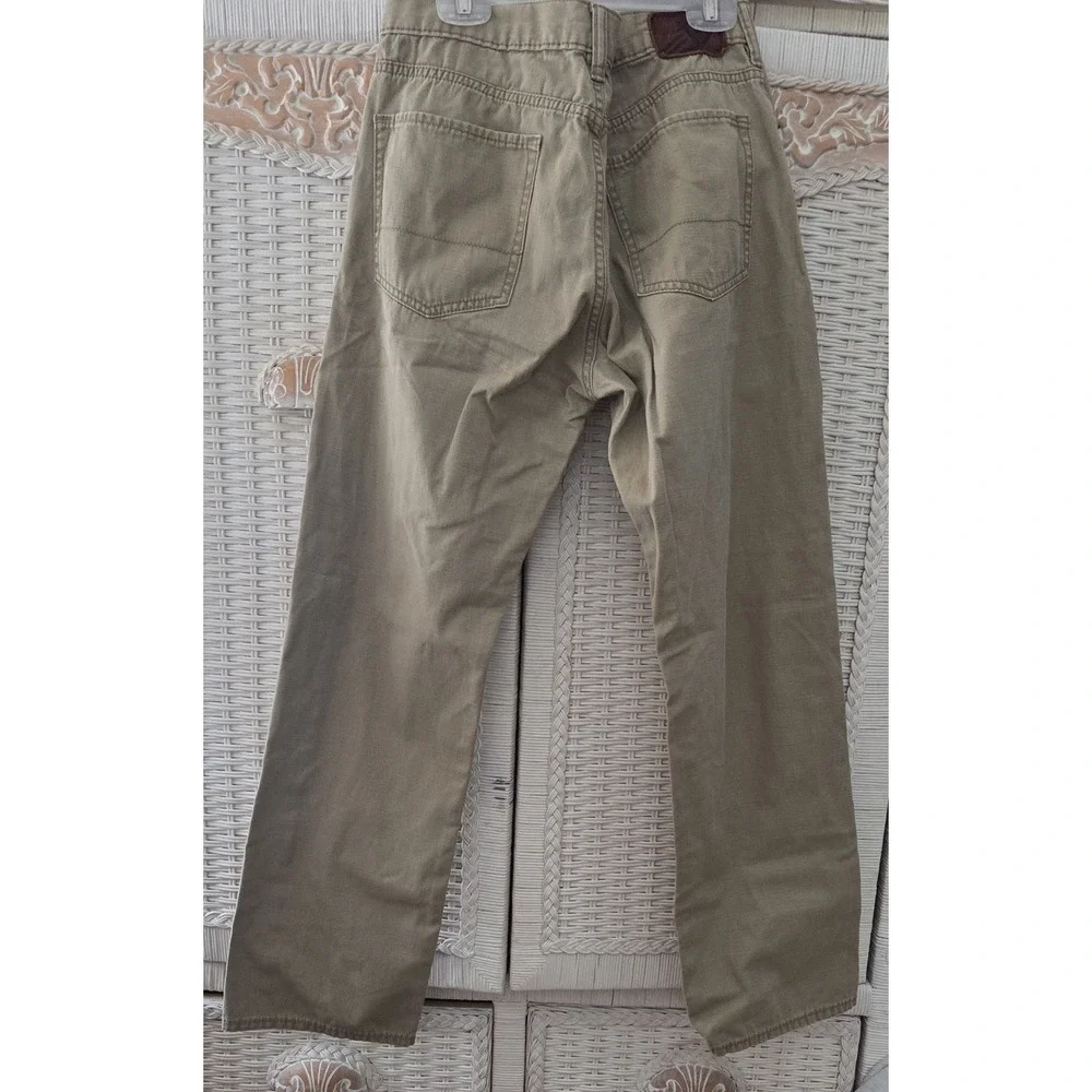 Mens Dockers Jeans Pants  Leather Patch Anchor Logo Brown 30x30‎ Straight Fit